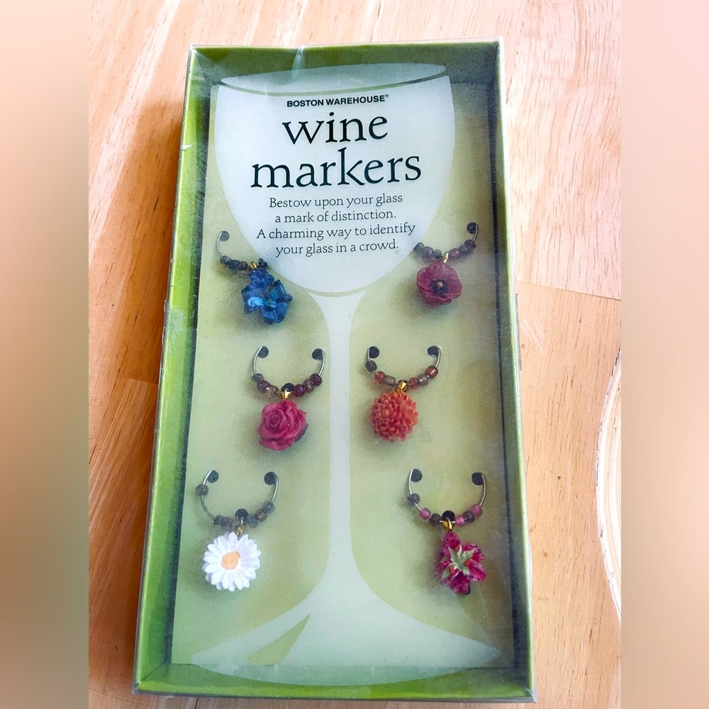 Vintage- 2004 Flower Wine Glass Marker